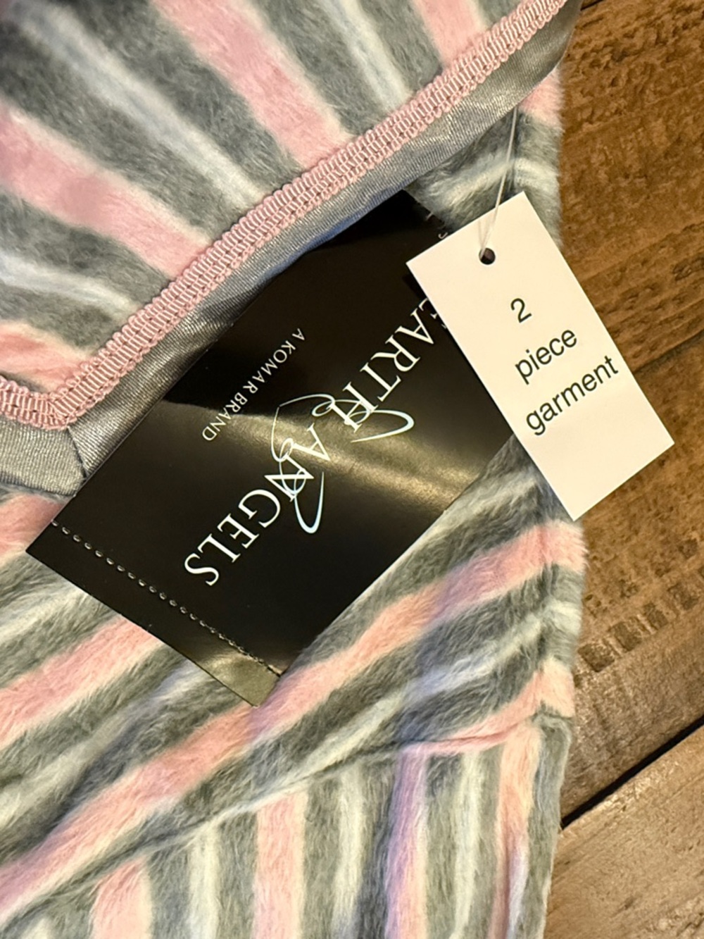 Earth Angels Pink & Gray Micro-Fleece Pajama Set Top and Bottom XL - Picture 10 of 10